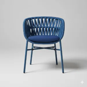 Modern Örgü İpli Minderli Bahçe & Cafe Sandalyesi