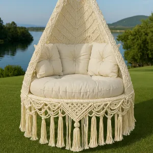 Örgü Salıncak Açık Bej