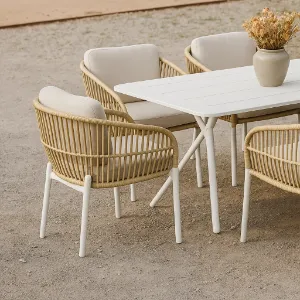 Sedir Sandalye Modern Hasır Örgülü Bahçe ve Salon Sandalyesi