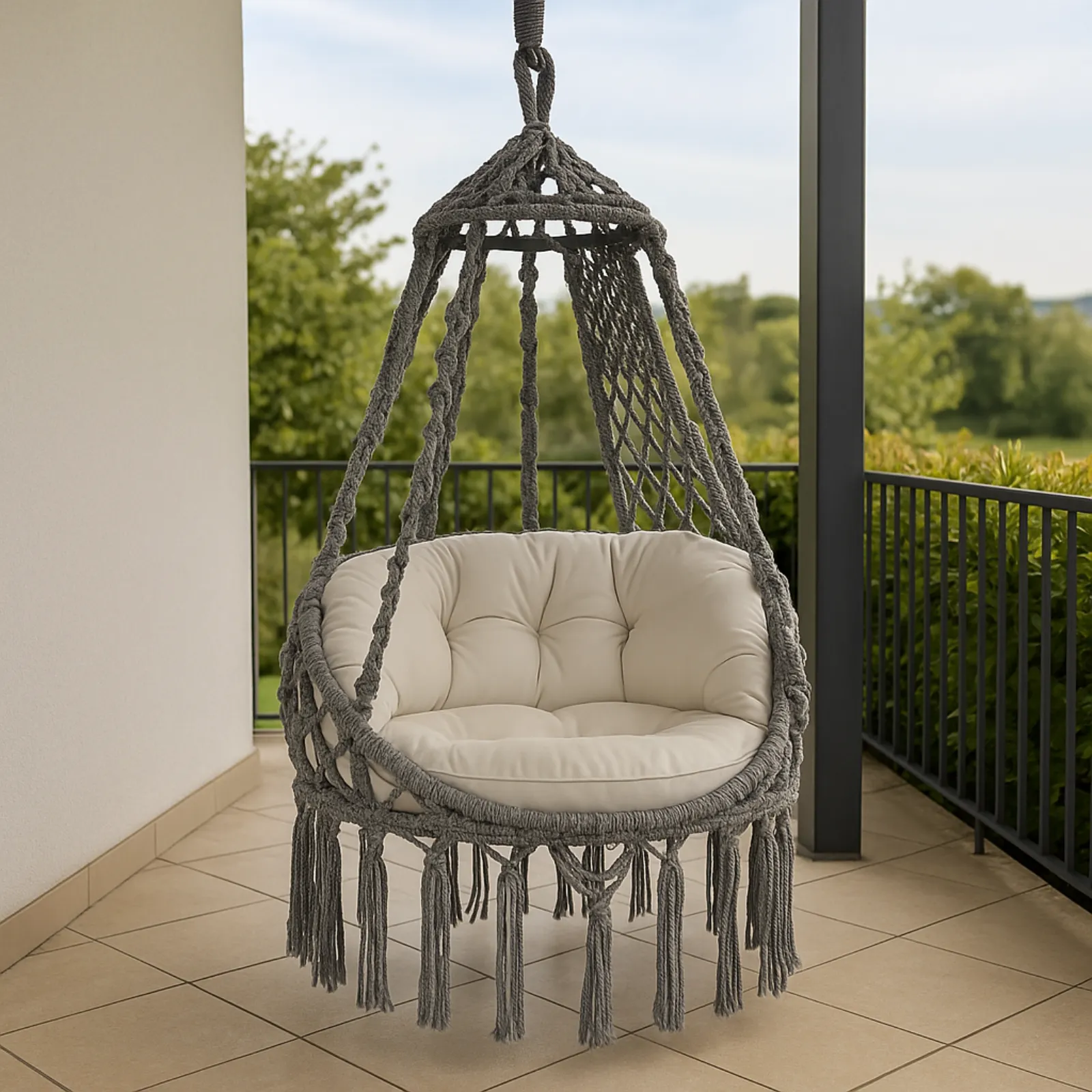 Örgü Havuz Salıncak Gri