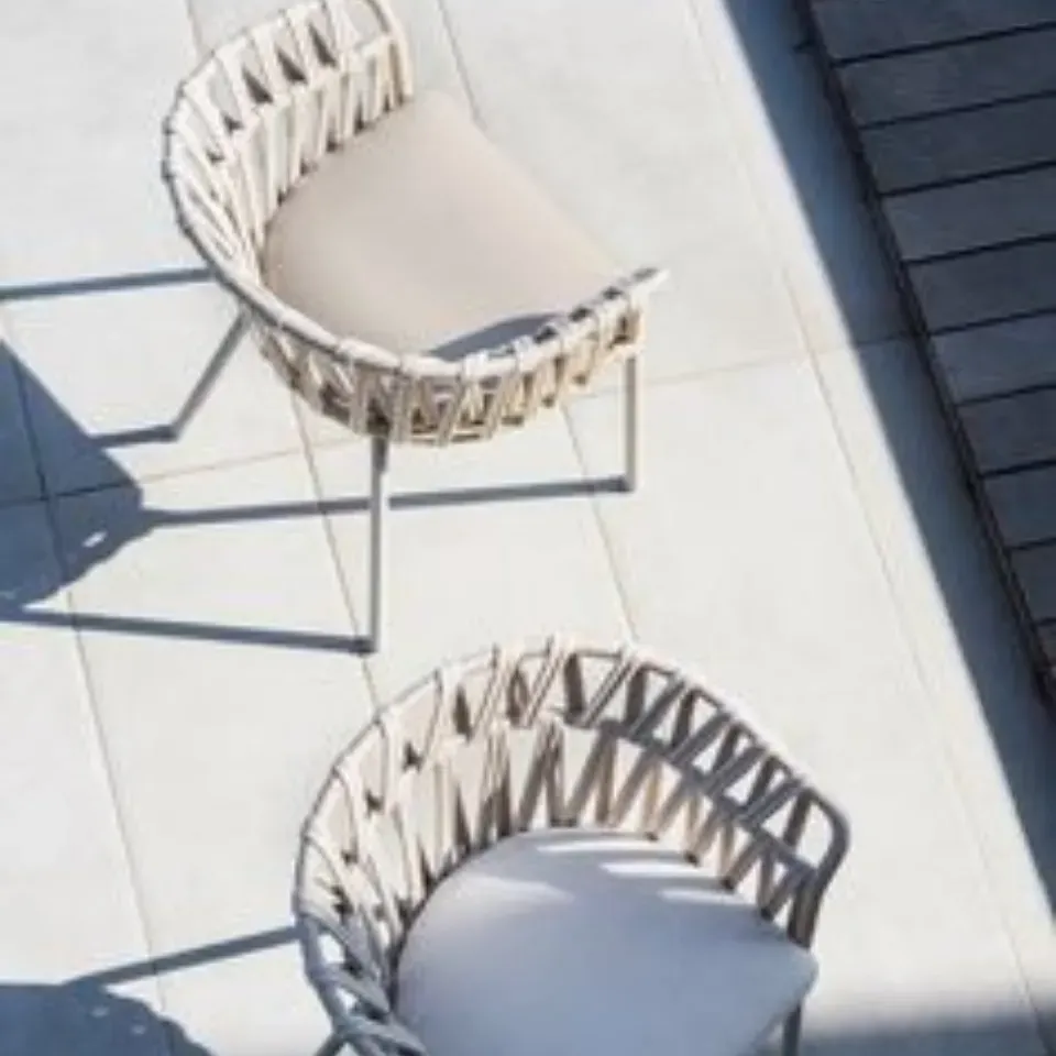 Örgü İpli Modern Bahçe ve Cafe Sandalyesi