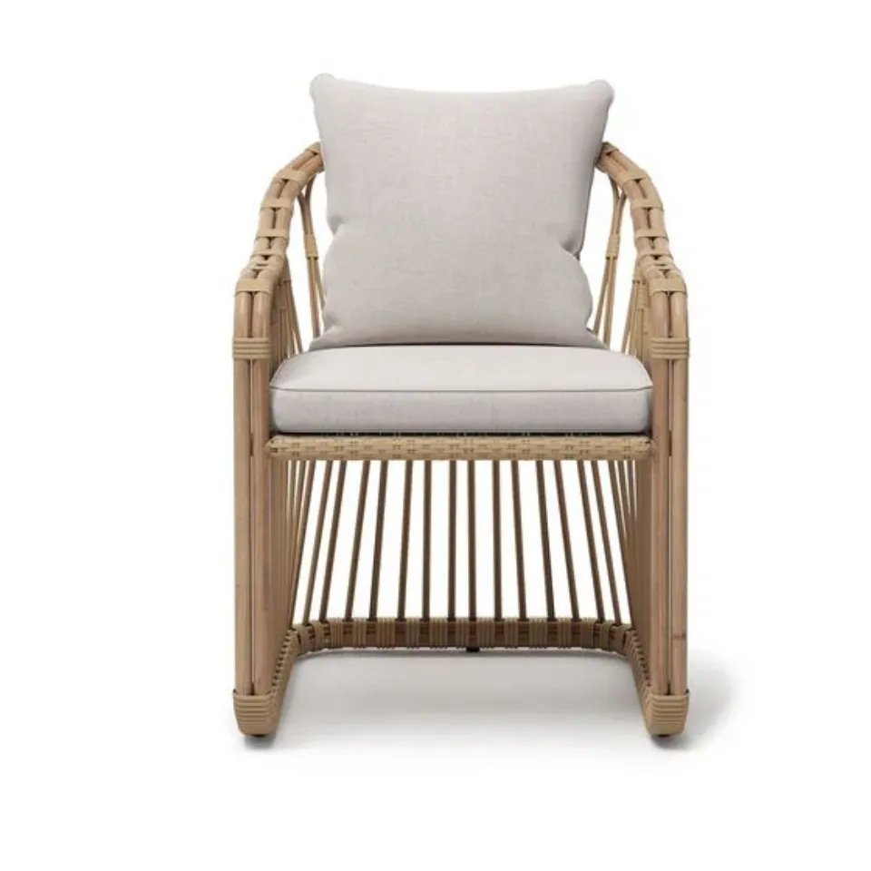 Doğal Rattan Çubuk Sandalye Modern Bahçe ve Balkon Koltuğu